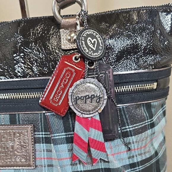 Coach Poppy Tartan Glamour Tote with Matching Wallet - Picture 3 of 16